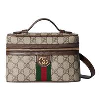 Gucci Ophidia Mini Pečių Krepšys Su Šviesaus Aukso Metalo Detalėmis Ir Užtrauktuku Drobės Ir Odos Moteriški Rankiniai Krepšiai 816357-96IWG-8745 Basic Set (Bag+Dust Bag)