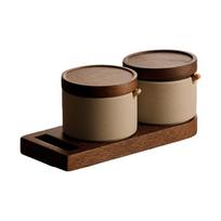Ceramic Dispenser Set Including Oil Bottle Vinegar Bottle Salts Pepper Shaker Practical for Home Cooking