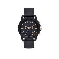 ARMANI EXCHANGEAE Laikrodis ant riešo Kvarcinis mechanizmas Silikoninis dirželis 45mm Juodas ciferblatas Vyriški laikrodžiai AX7105