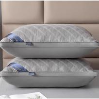 Luxury Five-Star Hotel Neck Protection Pillow - Ultra-Soft Feather Velvet, Perfect for Better Sleep in Dormitories; Resilient and Non-Collapsing. Low Pillow 700g, 1 Piece gray