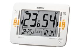 RHYTHM Citizen Skaitmeninis temperatūros ir drėgmės matuoklis Radijo laikrodis ir Aplinkos x x Didelio tikslumo (su funkcija), Kalendorius, Indikatorius, Baltas,