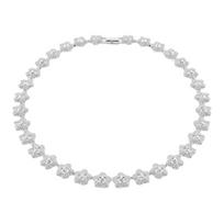 Swarovski Ariana Grande Floral Design Crystal Rhodium Plated Necklace Women necklace Silver 5749179 Box (Random Color)