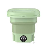 Large Capacity Portable Washing Machine 8L Ultrasonic Mini Washer Clothes Spin Dryer Bucket  Travel US žalia
