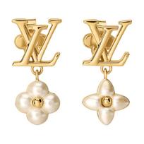 Louis Vuitton Logo Detail Asymmetrical Design Resin Earrings Women Earrings Gold M03914 Box+Shopping Bag
