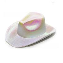 Pearlescent Shine Neon Western Hat Glamorous Western Cowboy Hat Cowgirl Party Hat  Party Accessory