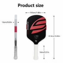 LABS Project Boomstk Elongated Pickleball Paddle 16mm Boom Core Racket Pure Foam Paddle raudona