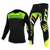 motokroso pavarų komplektas vaikams 4 5 6 7 8 9 10 11 12 13 metų Jaunimas vaikas Motociklas berniukas Mergaitė Jersey Pant Kits lenktyninis kostiumas Visureigis Enduro MX MTB S-20 green