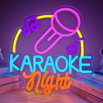 Karaoke Neon Sign Led Karaoke Party Lights Signs for Man Cave,  Karaoke Bar Neon Signs Music Decoration for Live, Wall, Party