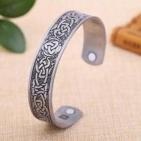 Viking Talisman Health Bracelets Tree Of Life Luck Knot Runes Trinity Magnetic Cuff Bangles Women Men Adjustable Bracelet