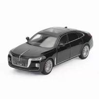 1/32 Simuliacinis automobilio modelis žaislas HongQi H9 Lydinio liejamas limuzinas su šviesa Atitraukiamas kolekcinis mastelio žaislai Berniuko gimtadienio dovana oranžinė