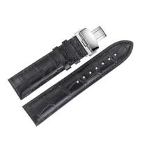 22MM T086407A T086408A T086407 T086408 serijos moteriško stiliaus natūralios odinės laikrodžių apyrankės, apyrankės, skirtos T086 LUXURY POWERMATIC 80 serijai T086-22MM juoda