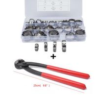 40× 3/8  1/2  5/8  Single Ear Stainless Steel Car Hydraulic Hose Clamps O-Clips Pipe Fuel Air Pipe Clamp Pliers Tool
