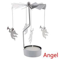 Metalinė besisukanti žvakidė, karuselės stovas, arbatinis, riedantis, Kalėdų namų dekoras, žvakės Angel