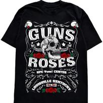 Guns N Roses Skull Rock Black Men's and Women's T-Shirt Cotton Printed Men's and Women's Summer Clothing T-Shirt S juoda