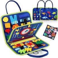 Montessori Busy Board For Toddlers Sensory Toy Preschool Early Learning Educational Travel Activities Fine Motor Skills Board mėlyna