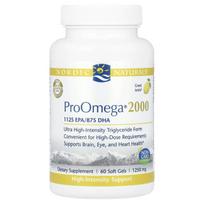 Nordic Naturals, ProOmega® 2000, citrinų skonis, 1250 mg, 60 minkštųjų gelių (625 mg viename minkštame gelyje)