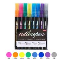 Double Line Outline Metallic Highlighter Marker Pens Super Squiggles Double Line Pen Magic Glitter Drawing Pens for Painting