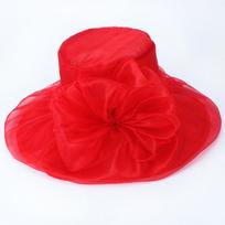 Kepurė moteris vasaros apsauga nuo saulės didelis kraštelis kelionė nuotrauka mada organza skrybėlė nuo saulės didelis kraštelis kepurė lauke One size fits all (56-58cm) raudona