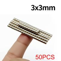 3x3mm Super stiprus neodimio magnetas N35 NdFeB Nuolatinis magnetinis imanes Apvalus galingas magnetas Šaldytuvo magnetas