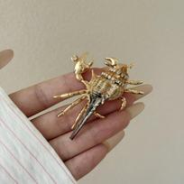 Sparkly Rhinestone Accents Hermit Crab Statement Ring  Unique Gift for Marine Lovers Style 1