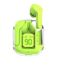 BT30 ENC triukšmą slopinantis belaidis Bluetooth 5.3 ausinės HiFi stereo ausinės Skaitmeninis ekranas Skaidrus įkrovimo dėklas TWS sportinės muzikos ausinės žalia