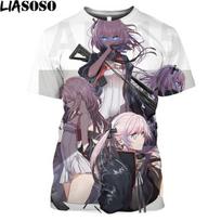 Anime Girl Frontline HK416 Cosplay Kostiumų spausdinimas Grafiniai marškinėliai Homme trumpomis rankovėmis Vyriški drabužiai M4A1 G36 AK47 marškinėliai S