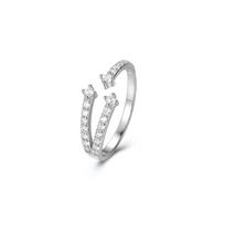 ANDYWEN 925 Sterling Silver Gold Three Line SISI Ring Geometric Luxury Shiny Jewels Women 2023 Wedding Jewelry Gift M