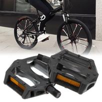 1 pora kalnų dviračių dviračių MTB transporto priemonių plastikiniai neslystantys plokšti pedalai, juodi
