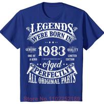 40th Vintage Legends Born In 1983 40 Years Old T Shirts Graphic Cotton Streetwear Short Sleeve Birthday Gifts S