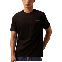 Calvin Klein Rainbow Series Gradient Letter Print Comfortable Crew Neck Short Sleeve T-Shirt Unisex Tops Space-Black 40BM851-BAE S