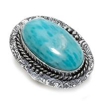 Amazonite Gemstone 925 Sterling Silver Jewelry Ring Size 9.5