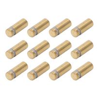 12Pcs Standoff Screws Stainless Steel Electroplated Brushed Gold Advertising Nails for Acrylic Support Panels 12x30mm