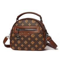 Retro gėlių rašto moteriška rankinė Daugiasluoksnė maža crossbody peties rankinė 2025 ruda