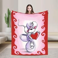 Diddl Animacinis Raudonas MEILĖS pledai Kokybiškas Minkštas Mėtomasis pledas Žiemos Kelionės Sofa Lova Patogus Patalynės užvalkalas 30x40in