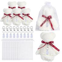 Baby Shower Favors,Guests Return Gifts Plush Bear Keychains with Organza Bags Thank You Tages Baby Shower Decorations