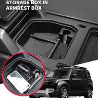 Car Center Console Organizer For Land Rover Defender 110  Armrest Storage Box Tray Auto Accessories Silicone Mat Style