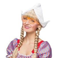 Adult Dutch Hat Costume with Shutter Shading Glasses for Women Cosplay Cultural Theme Party Holland Costume Accessory oranžinė