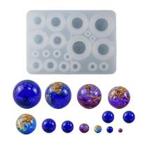Resin Bead Molds for Jewelry Making 12-25mm Silicone Mold with Hole Epoxy Resin 1 gray
