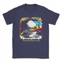 Heavy Metal Helloween Grupės Vyriški Marškinėliai Vokiškas Power Rokas Hipsteriškas Marškinėlis Trumpomis Rankovėmis Apvalia Iškirpte Marškinėliai 100% Medvilnė Spausdinti Drabužiai S tamsiai mėlyna spalva