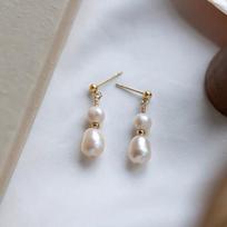 Natūralaus perlo auskarai be skylučių moterims, barokiniai auskarai, auskarai-moskito ritės diskai, aukštos kokybės lengvojo prabangos auskarai, retro tendencija natural freshwater pearl