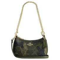 Coach Teri 20 Camouflage Print Zipper Closure Faux Leather And Recycled Leather Crossbody Shoulder Bag Small Women bags Deep-Birch CW320-IMXAI Basic Set (Bag+Dust Bag)