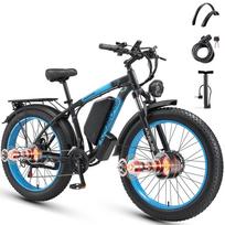 Electric Bicycle All Terrain 26  Far Tire 1000Wx2 Motor Adult Electric Mountain Bike 48V 23AH Lcd Display Shimano 21 Speed Max Load 150Kg mėlyna