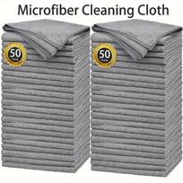 1/100PCS Gray Bamboo Charcoal Thickened Super Absorbent Dishcloth Anti-grease Kitchen Wiping Rags Microfiber Cleaning Cloths 1pc šviesiai pilka spalva