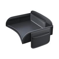 SEAMETAL Leather Child Car Dining Drawing Table Universal Safety Seat Tray Backseat Children Table Tool Toy Phone Storage Pocket Lap Desk