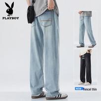 PLAYBOY Men's Lightweight Tencel Blend Straight Jeans L