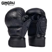 GINGPAI Professional MMA Boxing Gloves Sanda Half Finger Gloves Fighting Muay Thai Women Men Children Training Adult Sandbag S