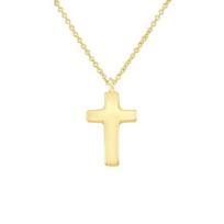 Collier Enfants - LÉA & ARTHUR - Motifs 'CROIX' - Or Jaune 375 - Longueur 42cm - Maille Forçat geltona