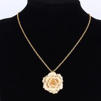 30mm Golden Necklace Chain with 24k Gold Dipped Pendant Gift For Women