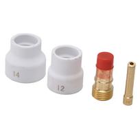 4Pcs TIG Gas Lens Kit White Ceramic Cup Short Bevel Electrode Holder Connector for WP 17 18 26