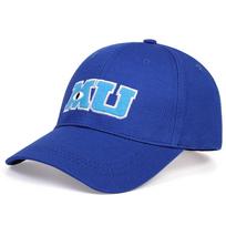 Madinga vyriška beisbolo kepuraitė Monstrų universitetas MU raidės siuvinėjimas Moteriškos snapback kepurės Didelės akys Komiksų unisex medvilninės mėlynos kepurės nuo saulės mėlyna